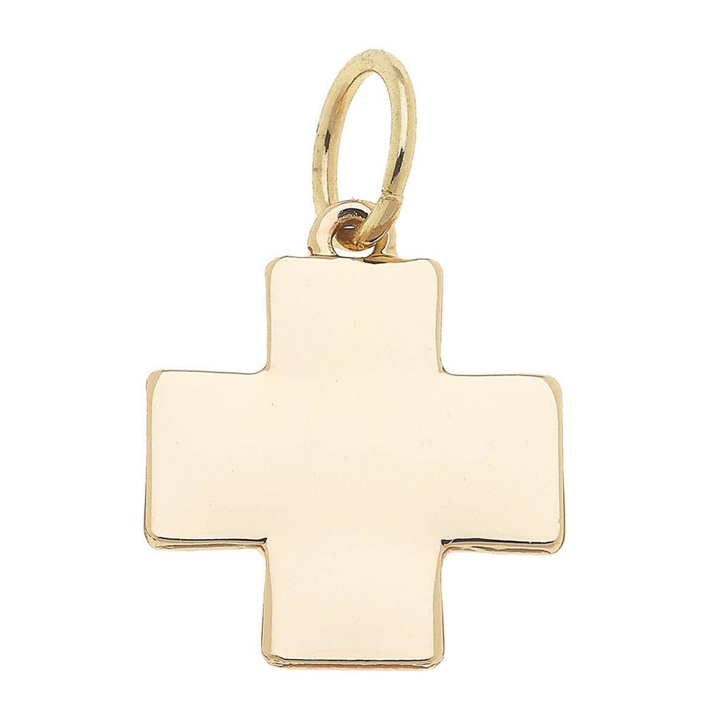 Square Cross Charm – 18K Gold Plated